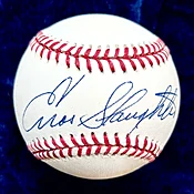 Enos Slaughter Signed Official American League Baseball. PSA — The Bullpen Sports Collectibles
