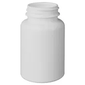 120cc White HDPE Plastic Packer Bottle (38-400)