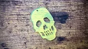 Acrylic Cutout Pendant—Large Skull—Ectoplasmic Green