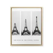 1888-1889 The Rise of the Eiffel Tower Construction Sequence black and white photography Framed Canvas Print