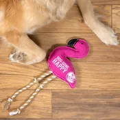 Happy Flamingo Dog Toy with Rope