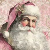 10" x 10" Pink Victorian Santa Sign TTE-314