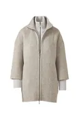Brushed Herringbone Zip Mock Coat
