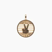 14k Gold Peace + Hell Yes medallion (chain optional)