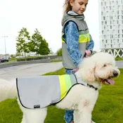 GoFluo Dog Wear Moonlight, Flourescent, Water Repellent, Grey Reflective