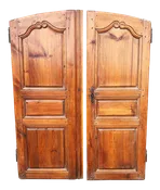 18th C Antique French Walnut Armoire Doors, a Pair