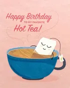 Hot Tea Birthday Card