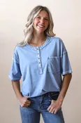 Blue Boxy Tee