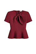 CREPE KNIT CRAVAT TOP - DARK.SAFFRON