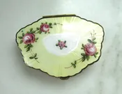 Antique Guilloche Enamel Painted Floral Makeup Compact ETC10557