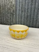 Hand Painted Stoneware Bowl with Botanical Design