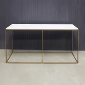 Aspen Console Table in White Solid Engineered Surface Top - 60 In. - Stock #38