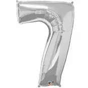 16" Number Balloons - Silver