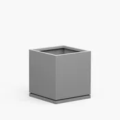 Aluminum Cube Planter with Drip Tray - 16in x 16in x 16in