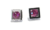 EARRING 642 - Pink Sapphires in 18kt White Gold