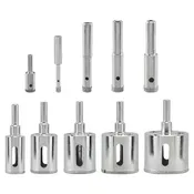 10 piece Diamond Dust Hole Saw Core Drill Bit Set