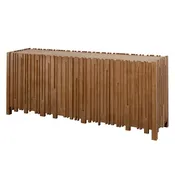 Teak and Mindi Wood 4 Door Cabinet — At Hom