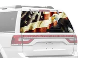 Vintage Flag Eagle Truck Window Decal