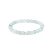 14k White Gold Aquamarine Bead Bracelet