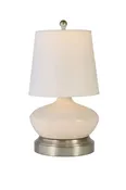 Bella Ivory Nickel Small Cordless Lamp - Made in the USA