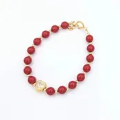 Crystal Dream Baby Gold Filled Beads With Cz Center Heart Bracelet - B2605