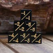 -1/-1 Counter Dice- Black, 6ct.