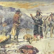 ARTG-1002 THE WOLFER'S CAMP by Charles M. Russell. ITALY