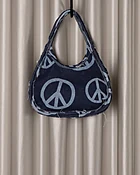 Denim Peace Sign Handbag — IDIL VICE Fashion