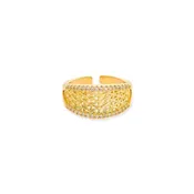 18K GOLD RHODIUM PLATED CZ GOLD RING