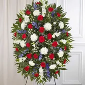Red, White & Blue Sympathy Standing Spray