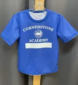 Cornerstone Academy Royal/White PE Shirt (with logo)