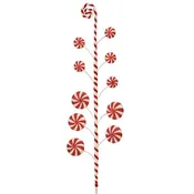 25"  Red and White Sugar and Spice Peppermint Spray MTX75016
