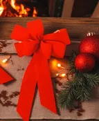 10″ Red Velvet Bows – Box/15