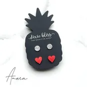 2 Pair Stud Earrings