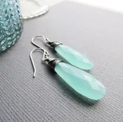 Aqua Blue Chalcedony Earrings