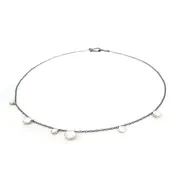 6-Pod Drop Necklace: Sterling and Oxidized Sterling