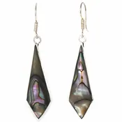 Abalone Diamond Shaped Dangle Earrings