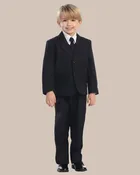 5-Piece Boy’s 2-Button Dress Suit – Black