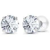 1.00 CTW Round Lab-Grown Diamond Stud Earrings in 14K White or Yellow Gold | G/VS-Clarity