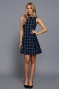 Bringing Back The Swing Mini Dress Navy/Blue