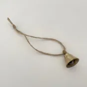 7/8" mini brass flared bell rustic ornament twine jute : Jute