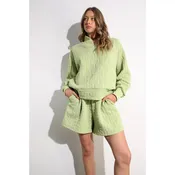 Apple Green Embossed Lounge Shorts