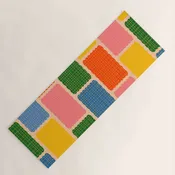 Colorful Retro Contemporary Woven Patchwork Pattern Yoga Mat