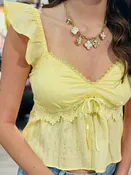 Ayla Top SS w/ Lace & Ribbon Trim