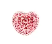 Pink Crochet Heart Appliqué | 1" x 1" Sew-On Patch
