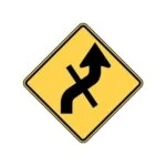 W1-10eR Right Curve with Cross Road Sign - Transline Industries