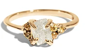 Avens Asymmetrical Raw Diamond with Yellow Sapphire Ombré Ring 1.0ct