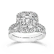 Asscher Cut 2.5 Carat, 14K Wedding Ring Set