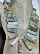 16-19 Inch Hand Knoted Vintage Green Amazonite beaded Necklace