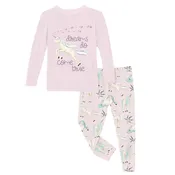 2 Piece Pajama Set (Long Sleeve) - Shrinking Violet Sleeping Unicorns